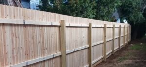 “Wooden yard fence”